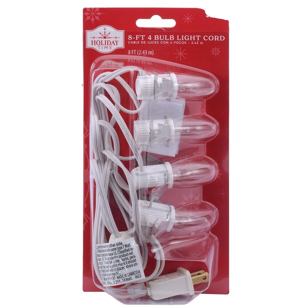 C7 4 Socket Light Cord for Christmas Villages Buildings Inline ON/Off Switch